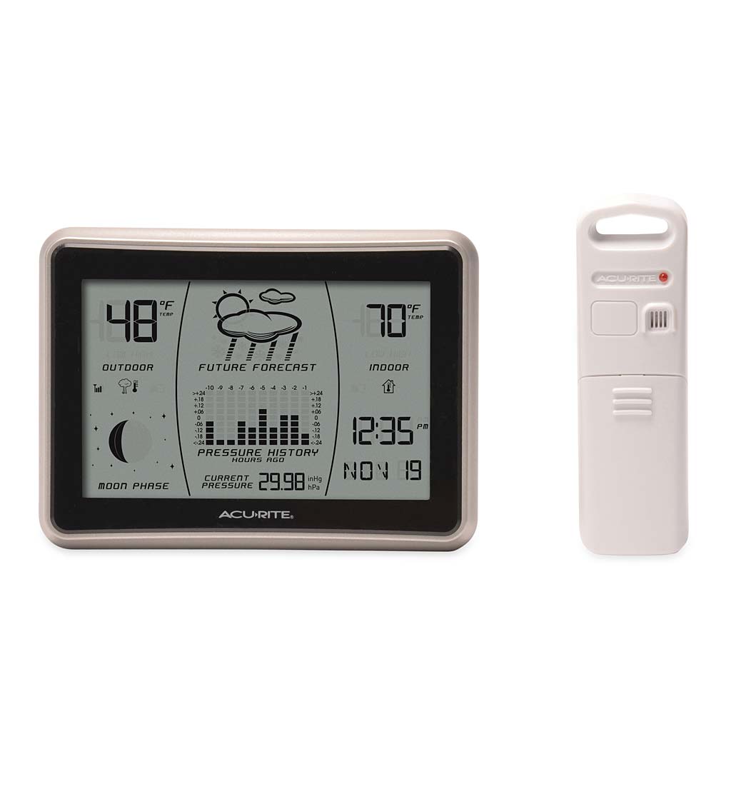 AcuRite Tabletop or Wall Mount Monochrome Weather Station with Remote Outdoor Temperature Sensor