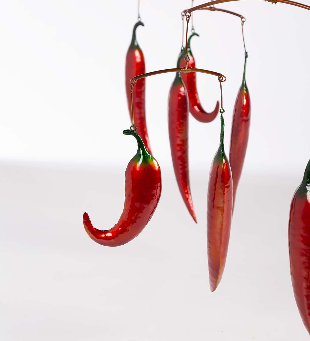 Handcrafted Metal Chili Pepper Mobile