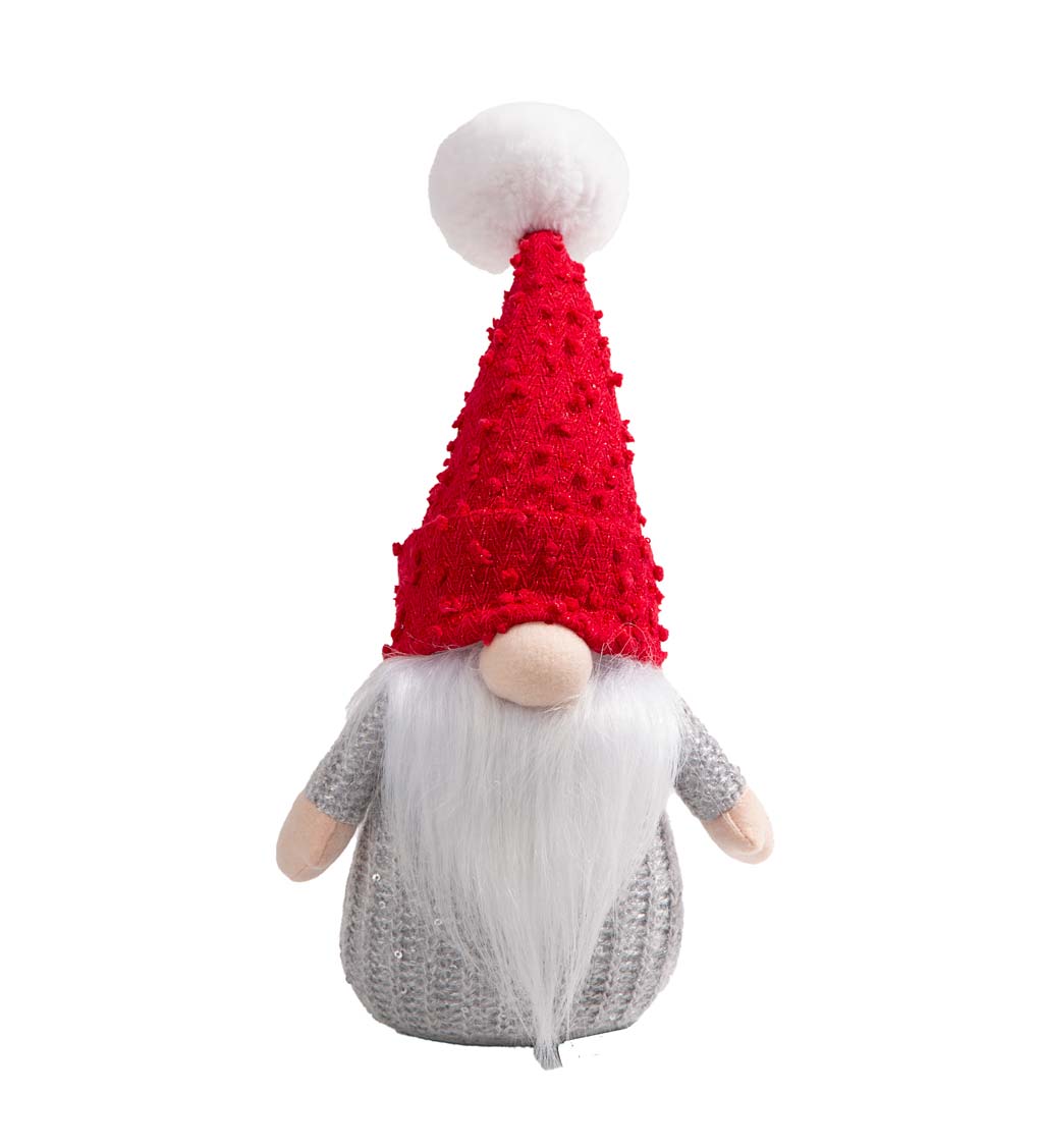 Short Gnome with Tall Red Hat and Nose That Lights Up