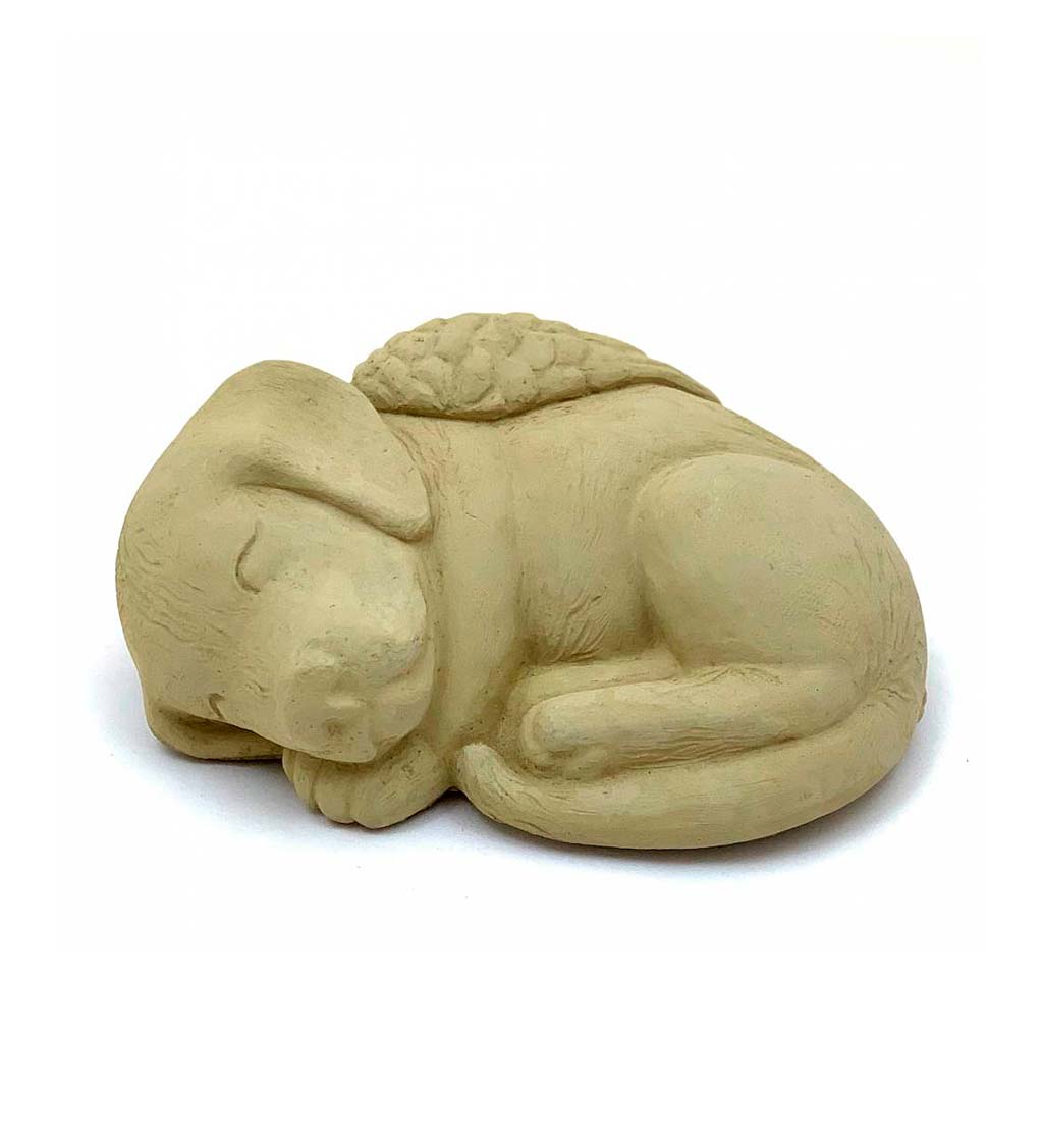 Sleeping Puppy with Angel Wings Pet Memorial Sculpture swatch image