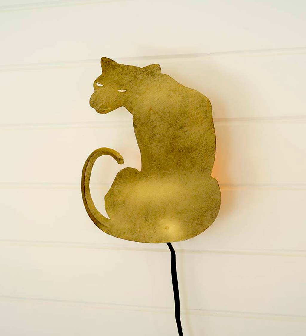 Antique Brass Big Cat Wall Lamp