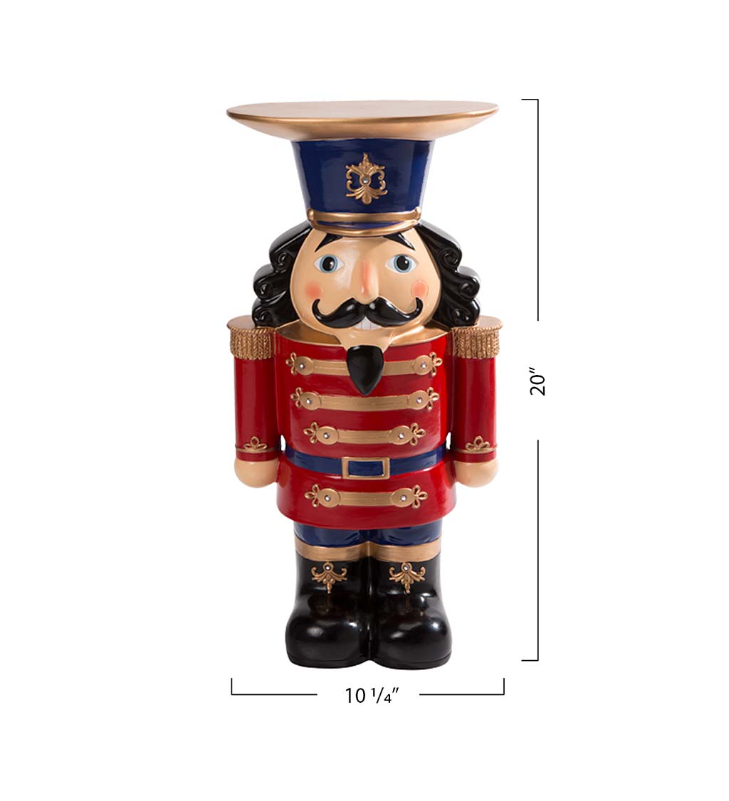 Lighted Christmas Nutcracker Statue with Tray for Indoor or Outdoor Display
