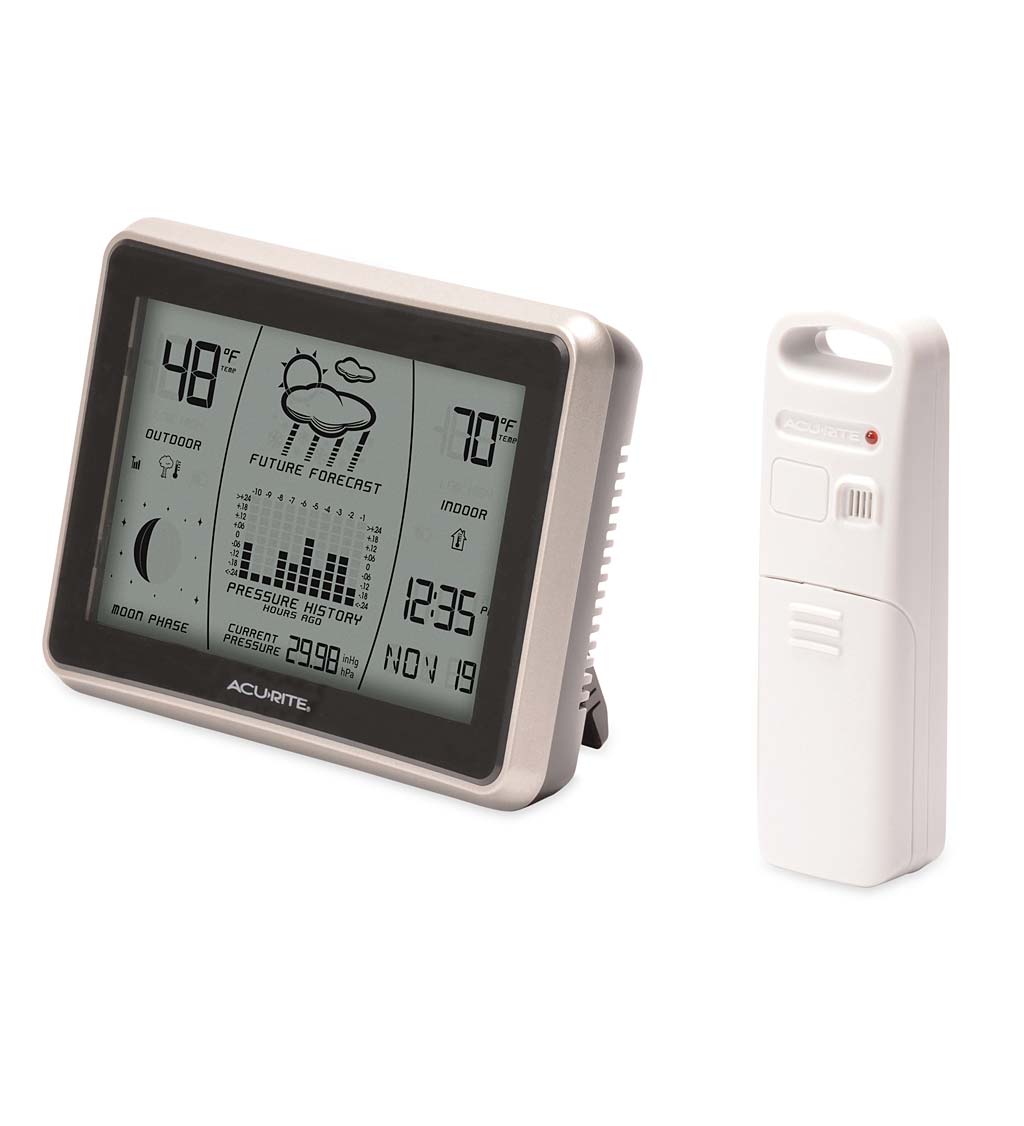 AcuRite Tabletop or Wall Mount Monochrome Weather Station with Remote Outdoor Temperature Sensor