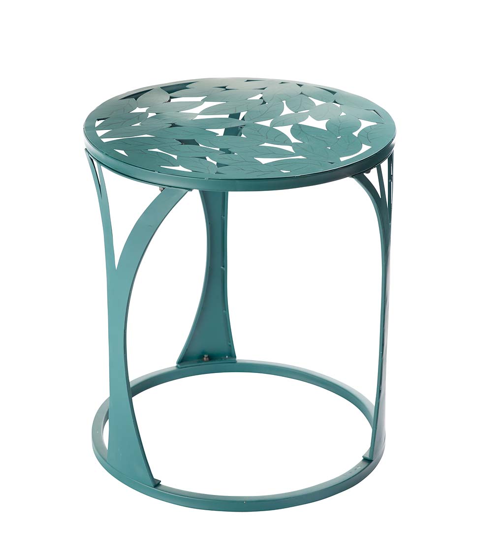 Powder-Coated Metal Tree of Life Table and Chair Set