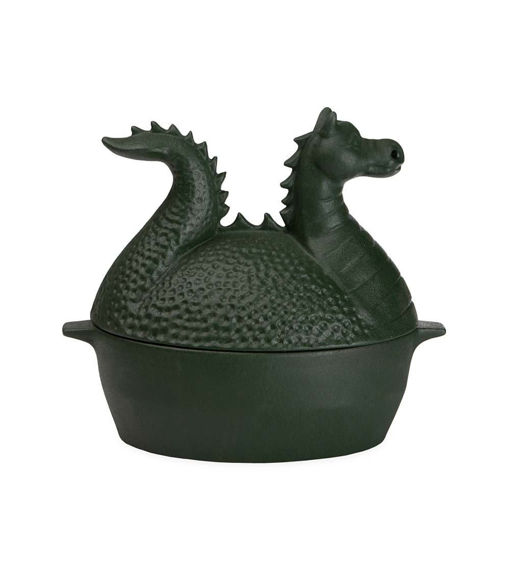 Matte Green Finished Dragon Cast Iron Wood Stove Steamer