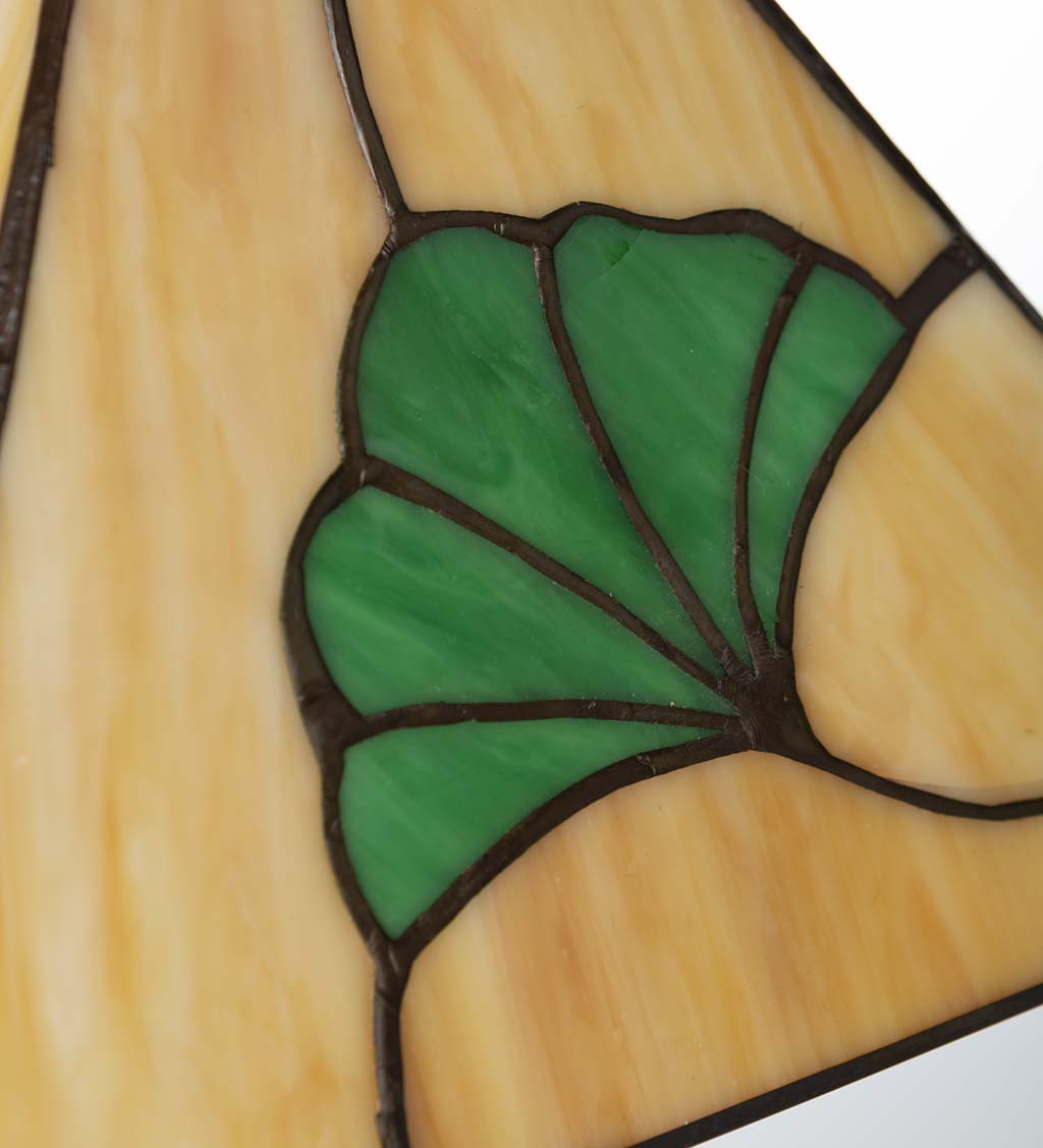Stained Glass Ginkgo Table Lamp