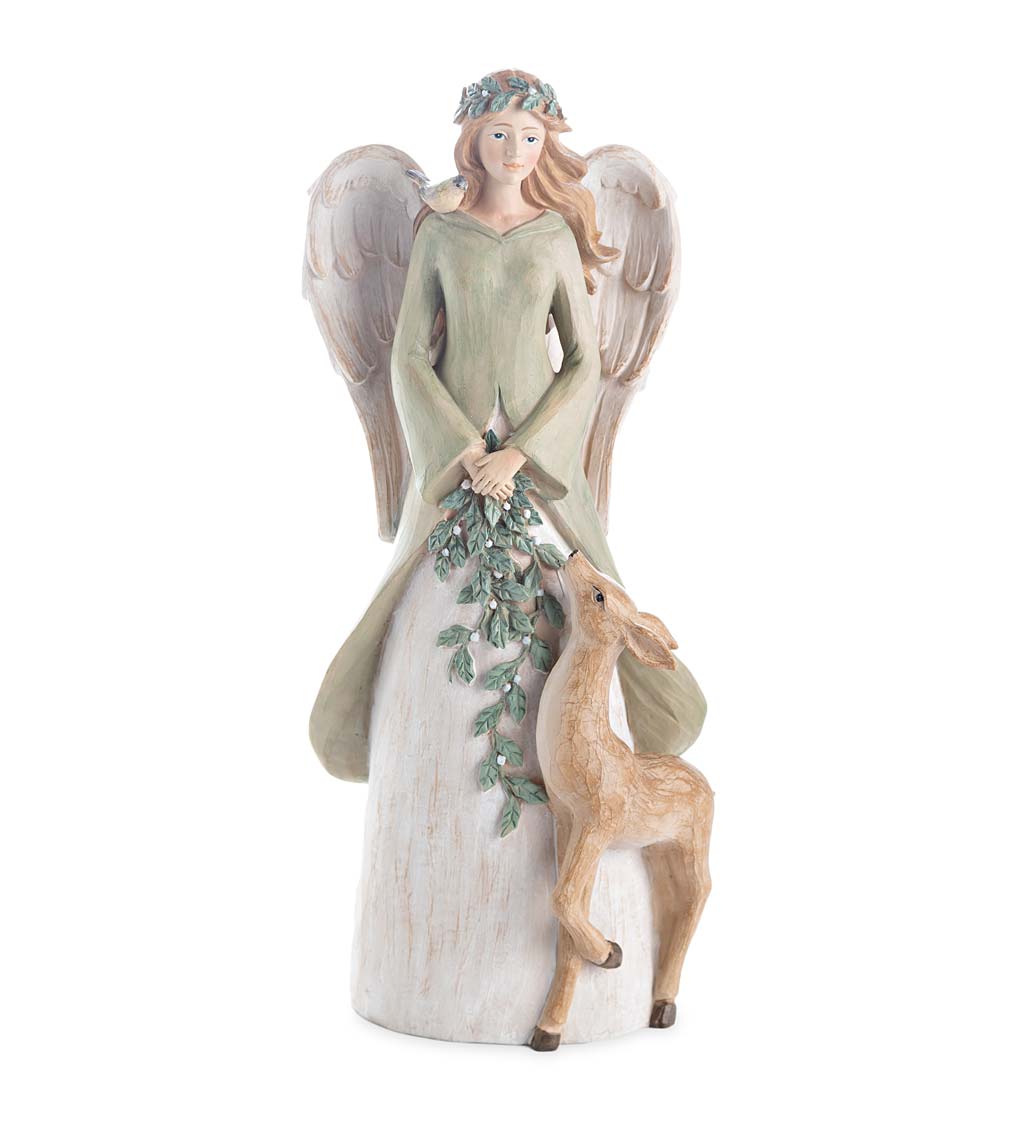 Guardian Angel with Deer Statue