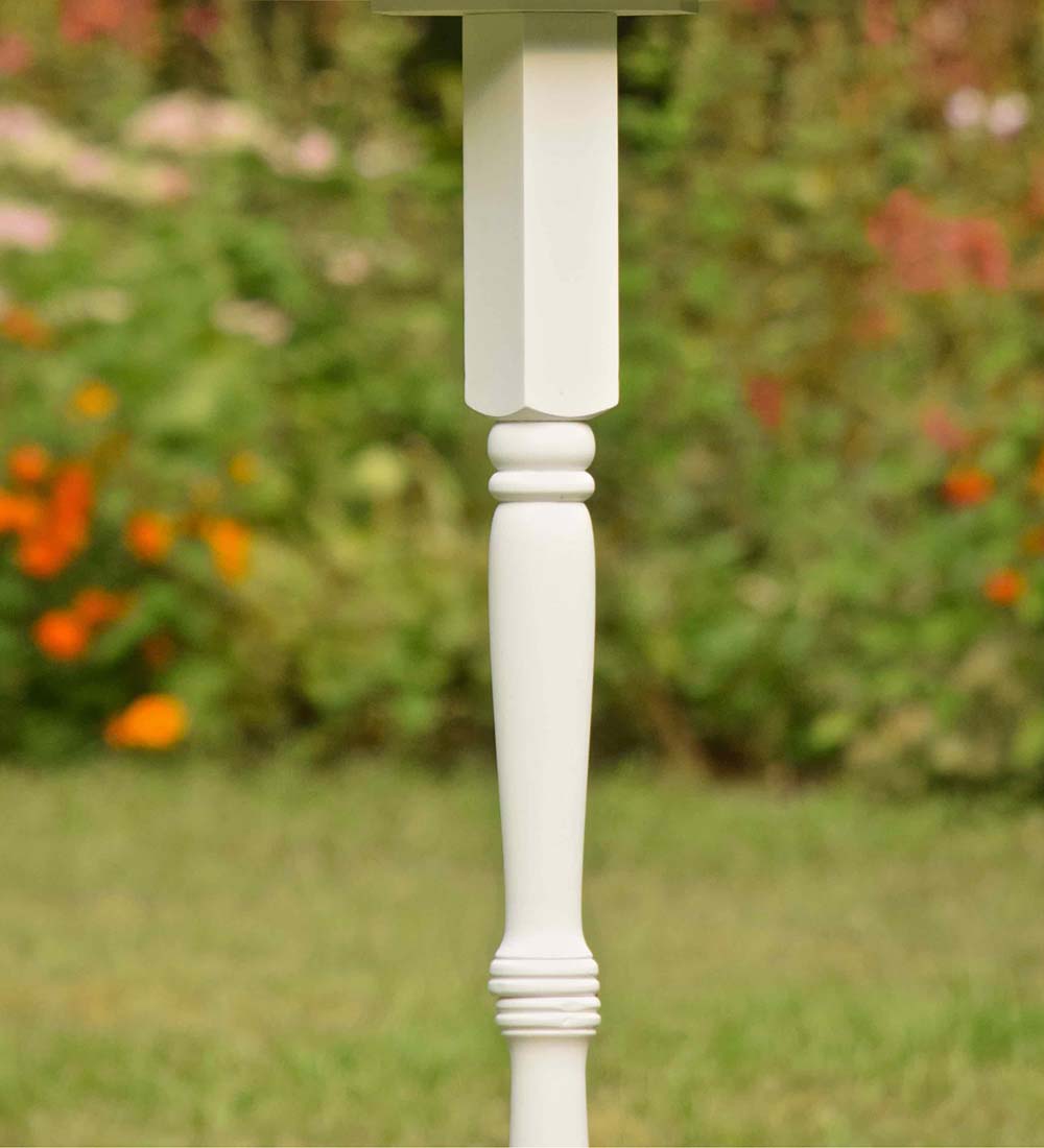 Turned Wood Pedestal Pole For Birdhouse/Feeder with Ground Auger
