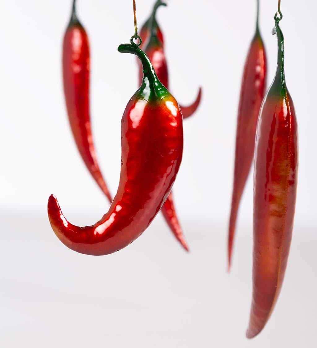 Handcrafted Metal Chili Pepper Mobile