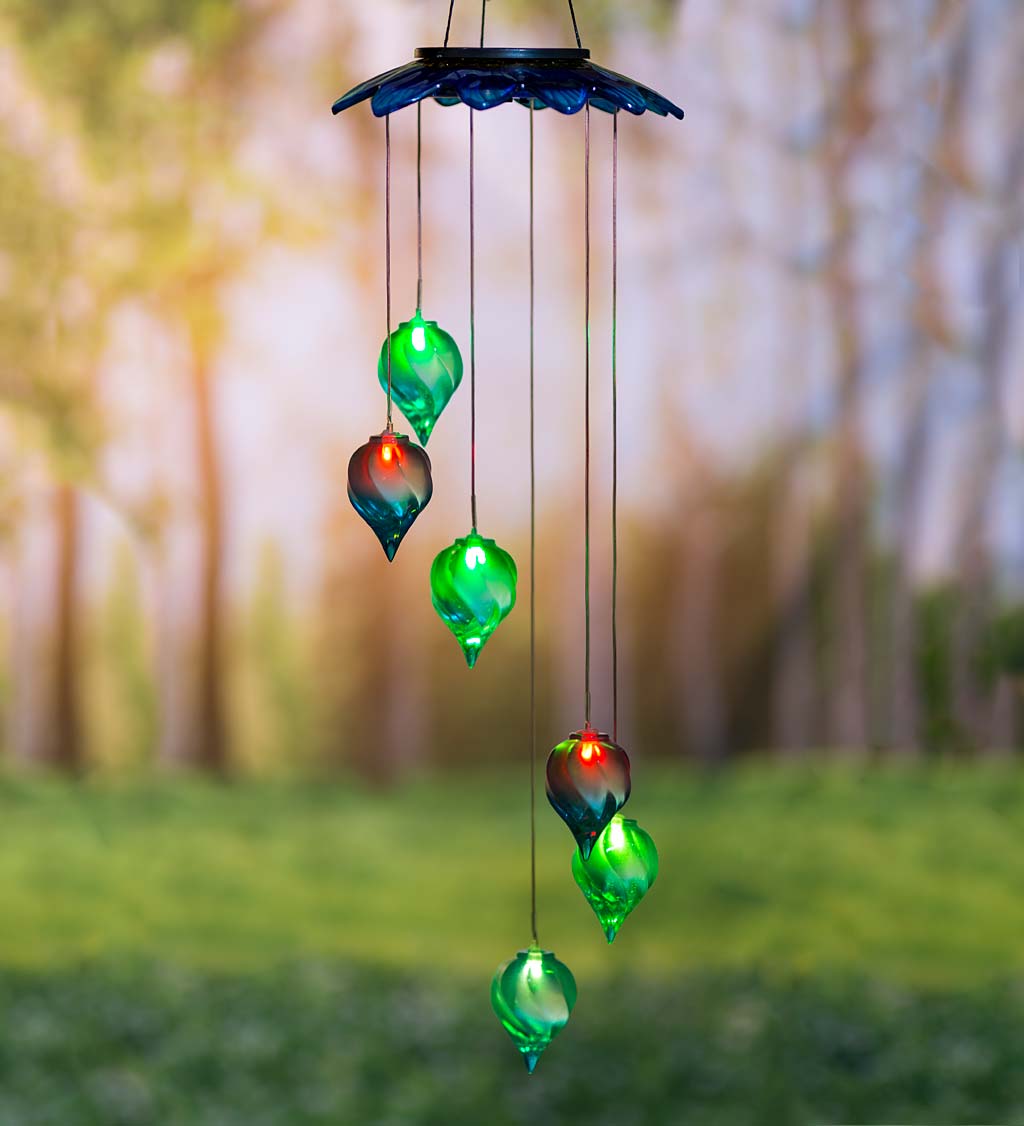 Solar-Powered Lighted Color-Changing Teardrop Mobile