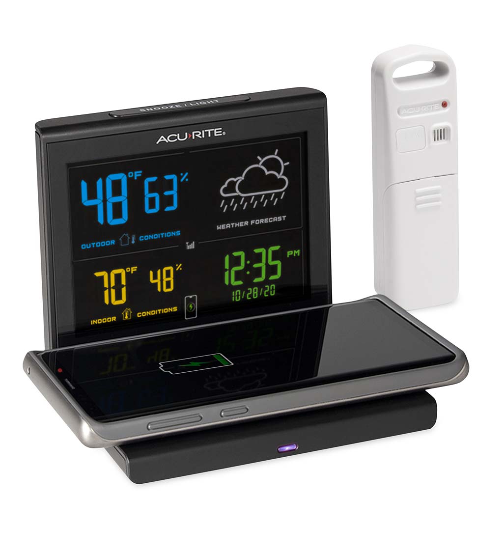 AcuRite Tabletop Weather Forecaster with Qi Wireless Charging Pad