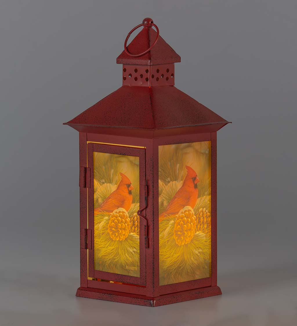 Lighted Cardinal Lantern