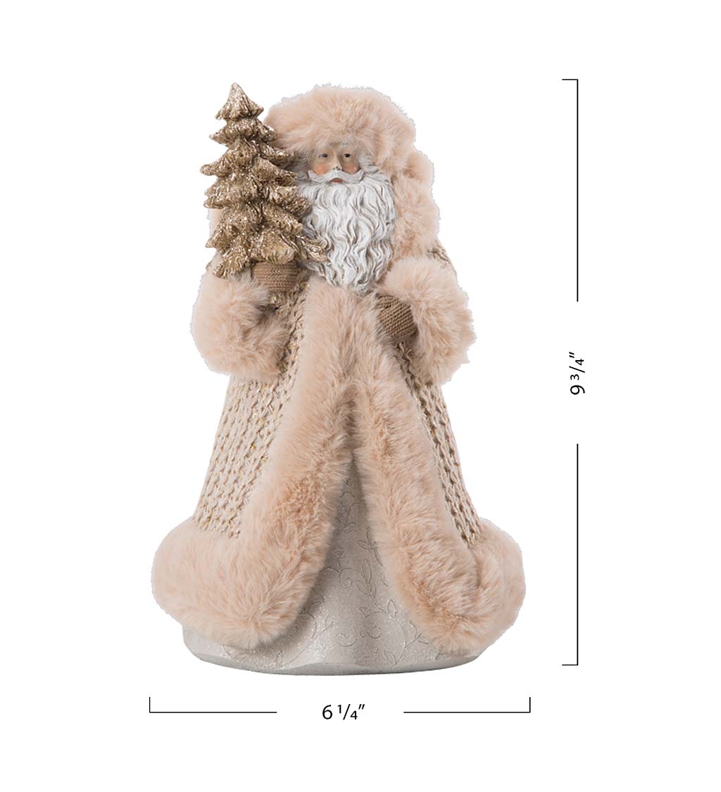 Holiday Favorites in Tan Knitted Outfits with Faux Fur Trim