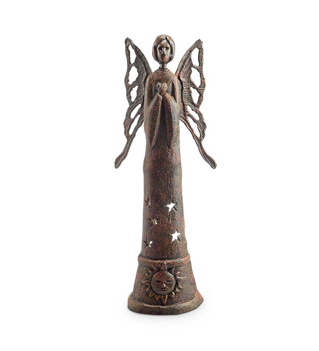 Handcrafted Cast Iron Praying Angel Garden Sculpture