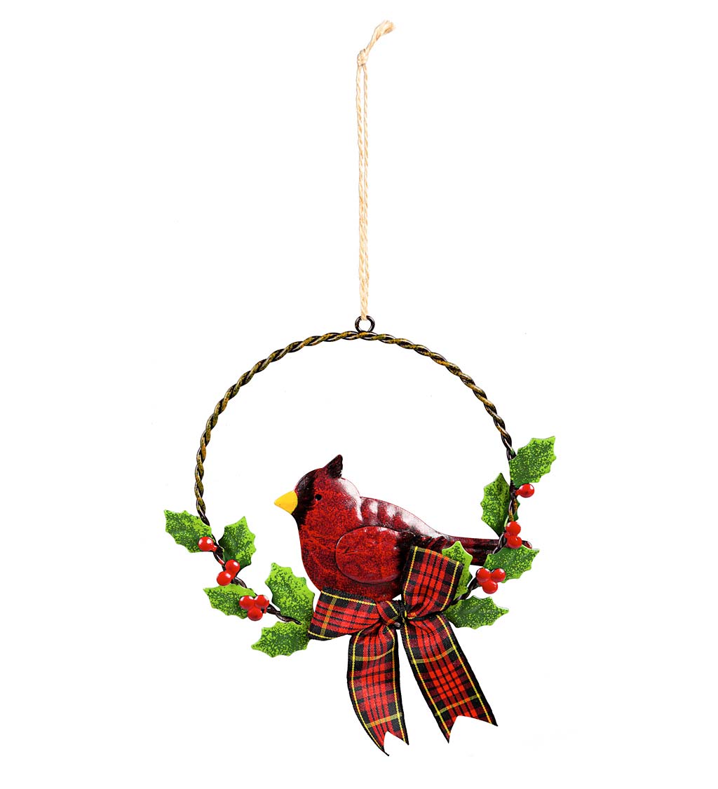 Cardinal on Wreath Christmas Tree Ornament