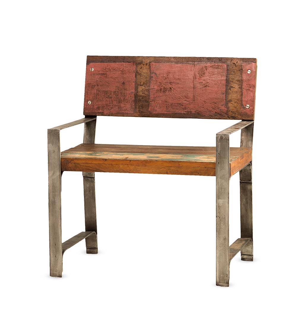 Reclaimed Wood Iron-Framed Chair