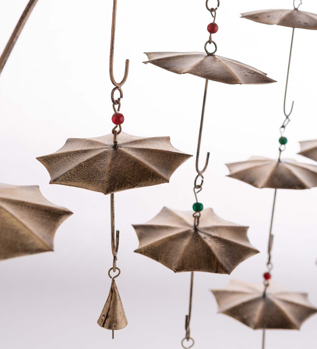 Hanging Metal Umbrellas Wind Chime