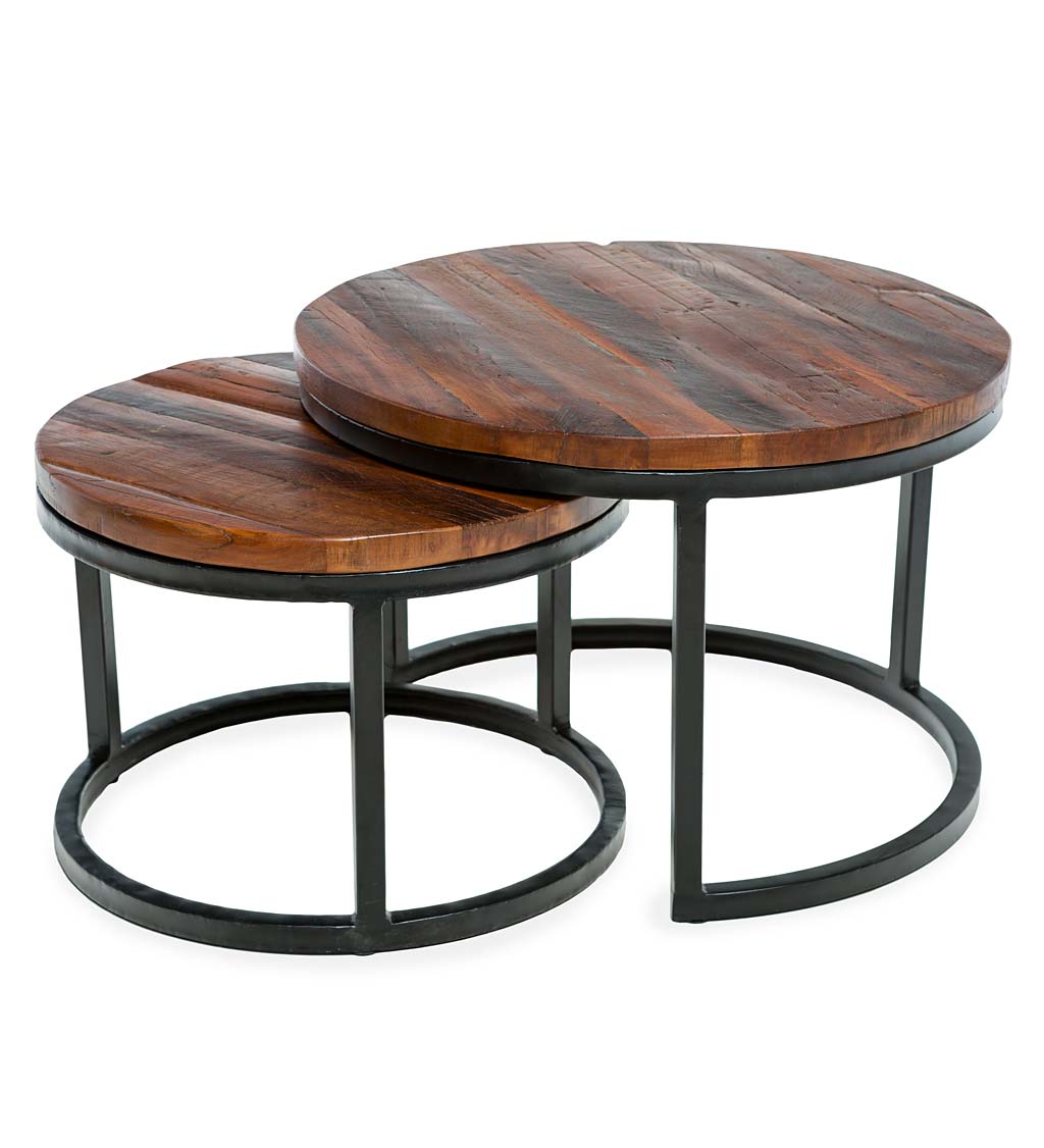 Reclaimed Wood Nesting Tables, Set of 2