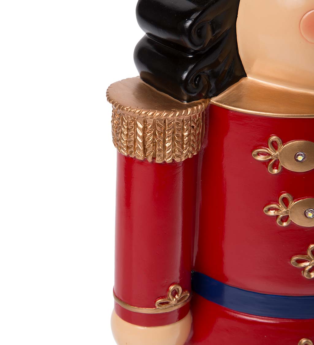 Lighted Christmas Nutcracker Statue with Tray for Indoor or Outdoor Display