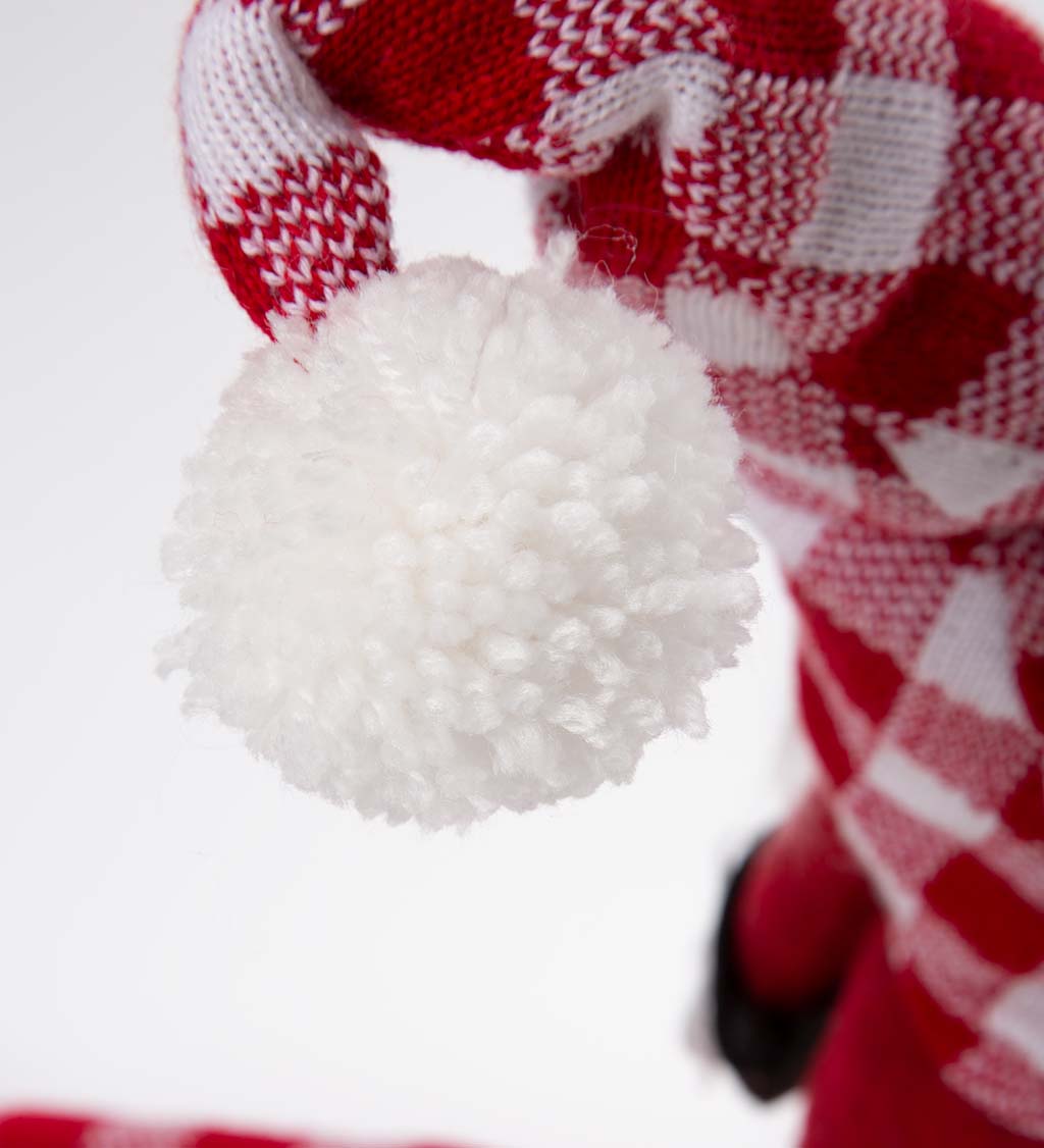 Christmas Gnome Red and White Buffalo Plaid Draft Stopper