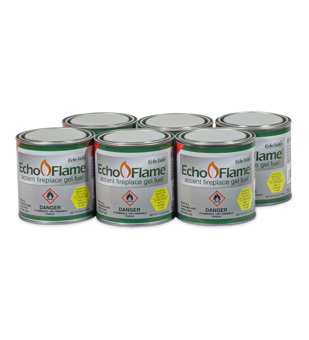Echo Flame Gel Fuel Cans, Set of Six