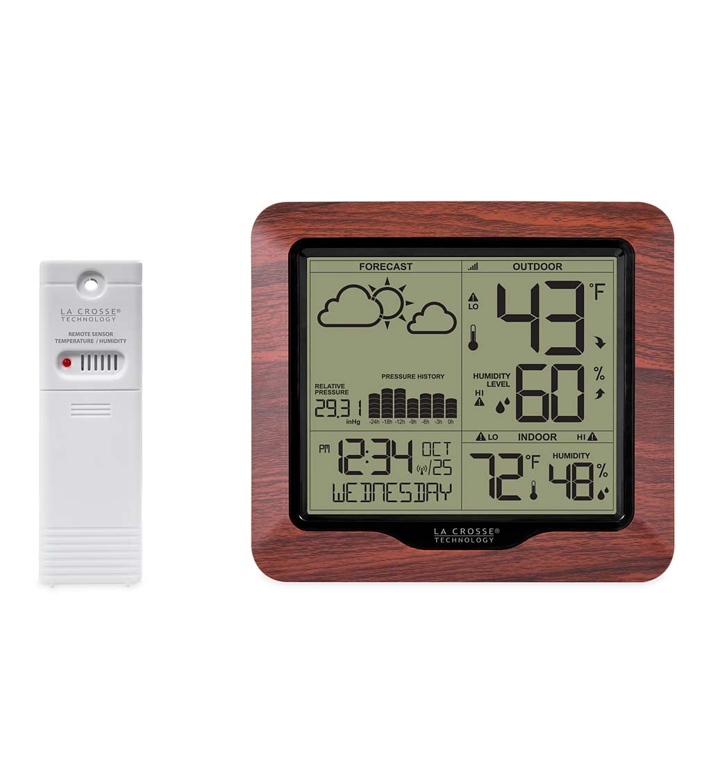 Wood-Finish Forecasting Weather Station with Wireless Remote Sensor