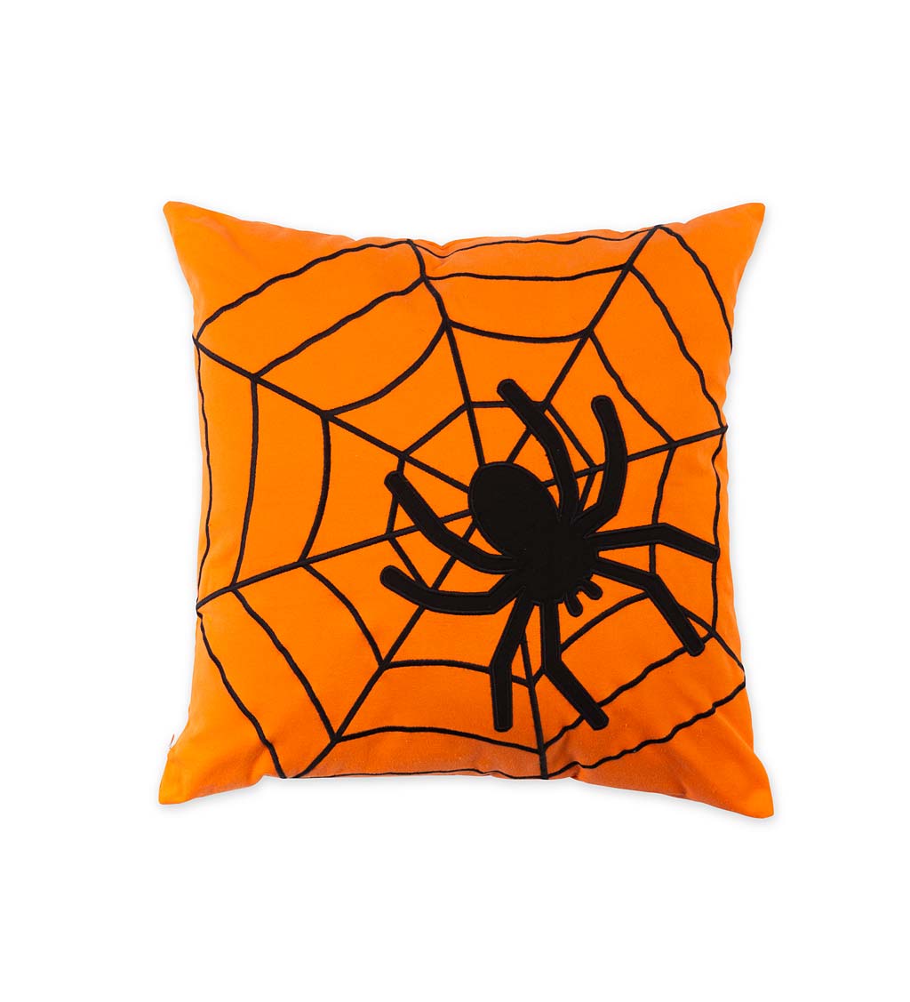 Indoor/Outdoor Spider Web Cotton Throw Pillow