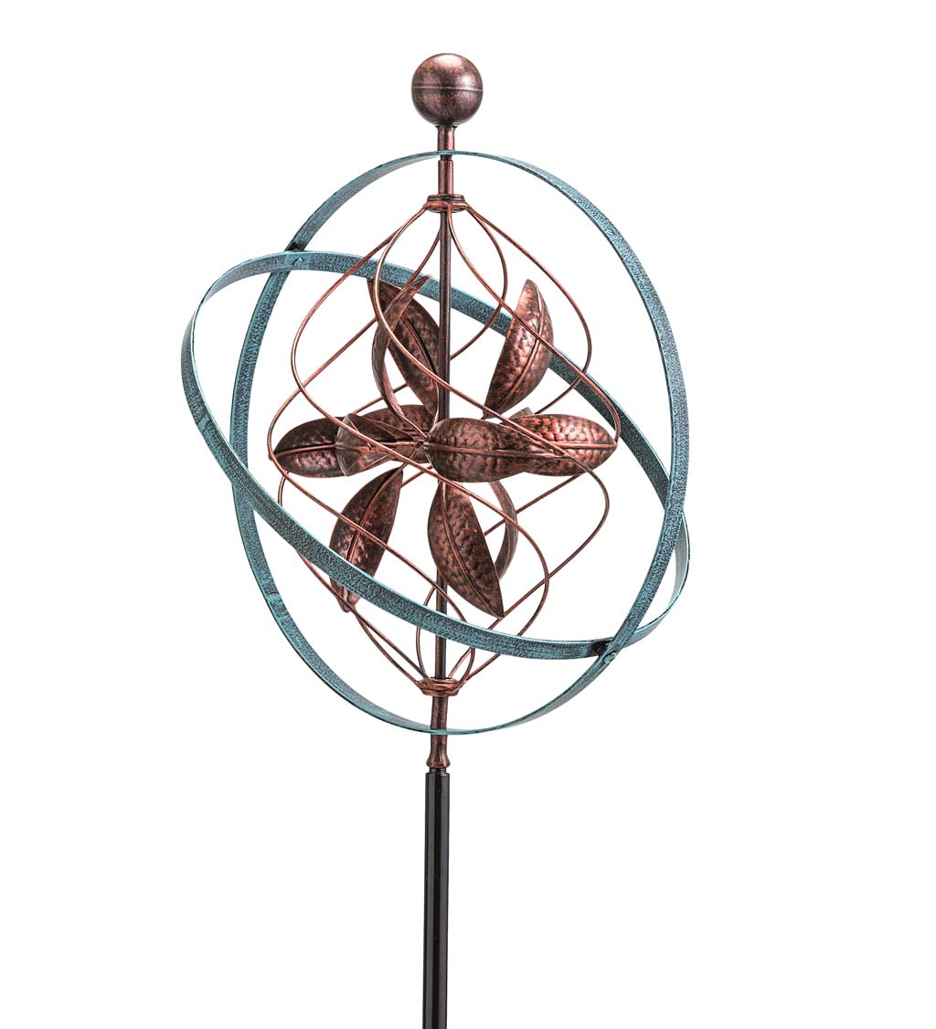 Bronze and Patina Spiral Metal Wind Spinner