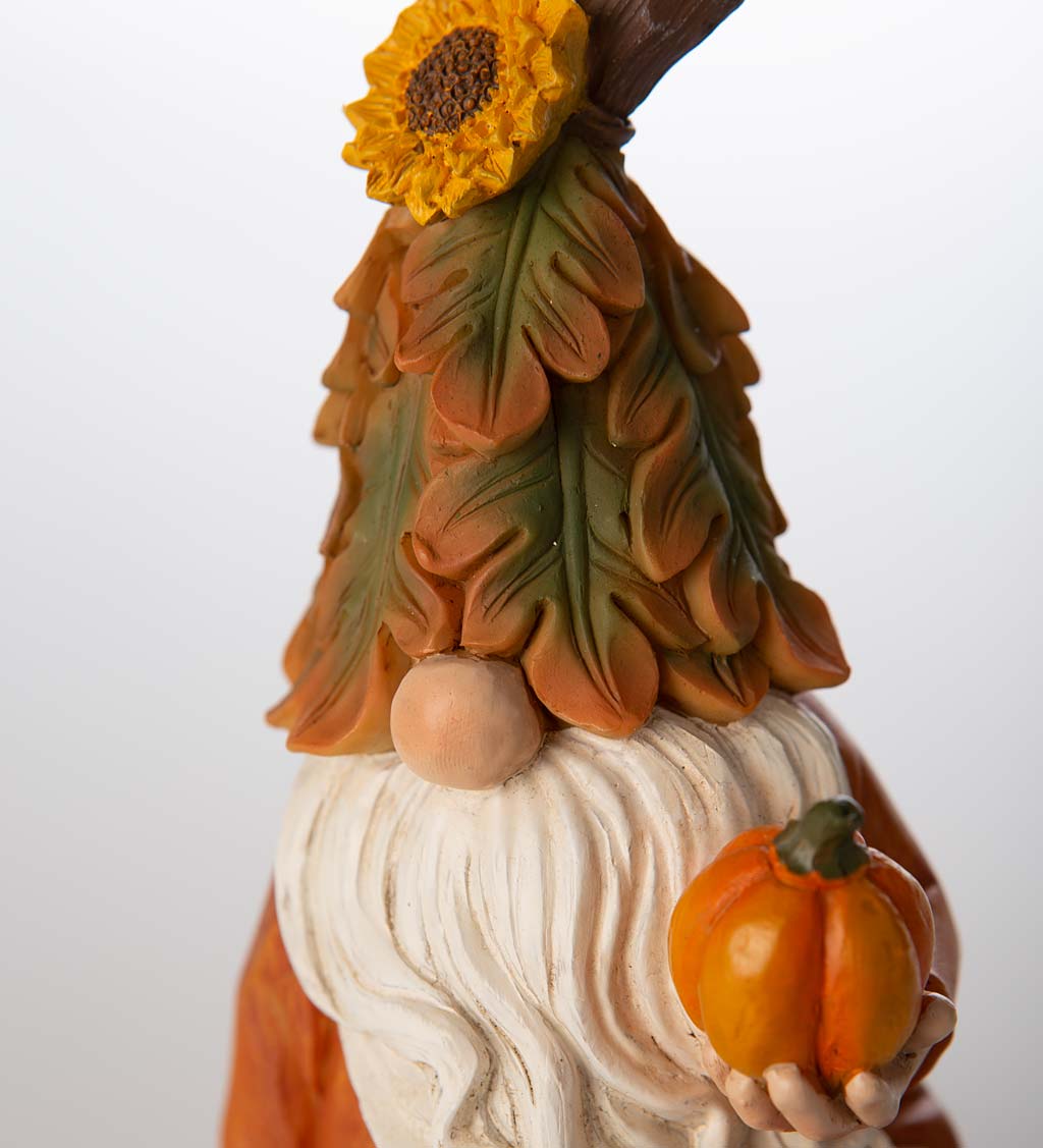Happy Harvest Gnome on Pumpkin
