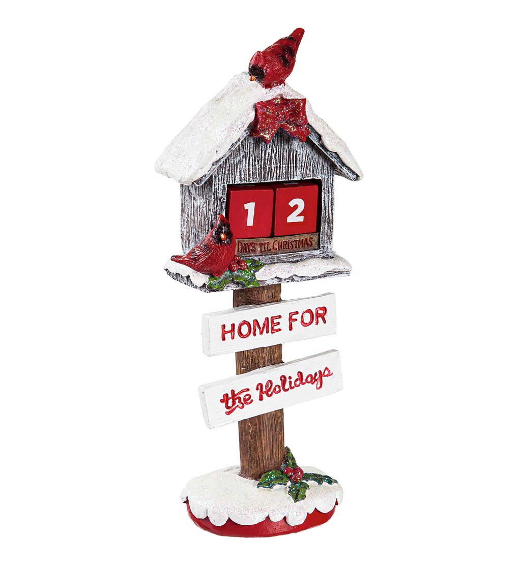 Cardinal Bird House Countdown to Christmas Decor