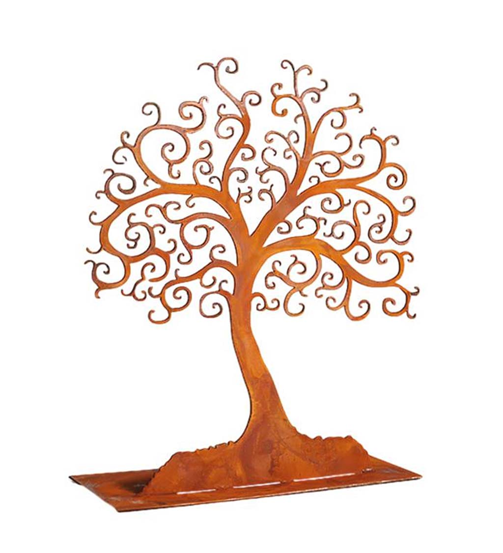 Handcrafted Metal Tabletop Tree of Life