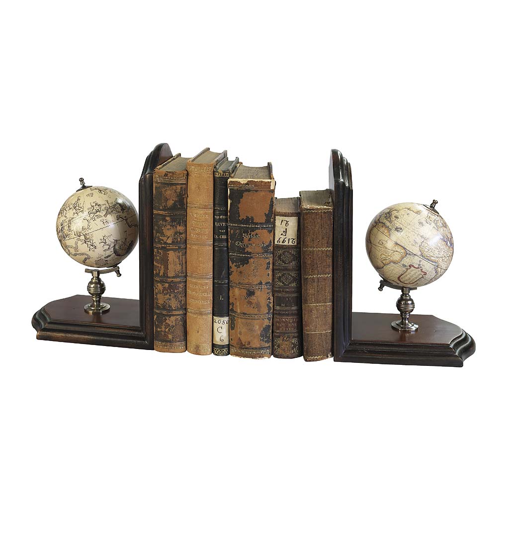 16th Century Reproduction Globe Bookends, Set of 2