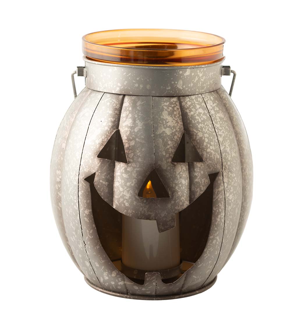 Halloween Pumpkin Lantern with Flickering LED Candle swatch image