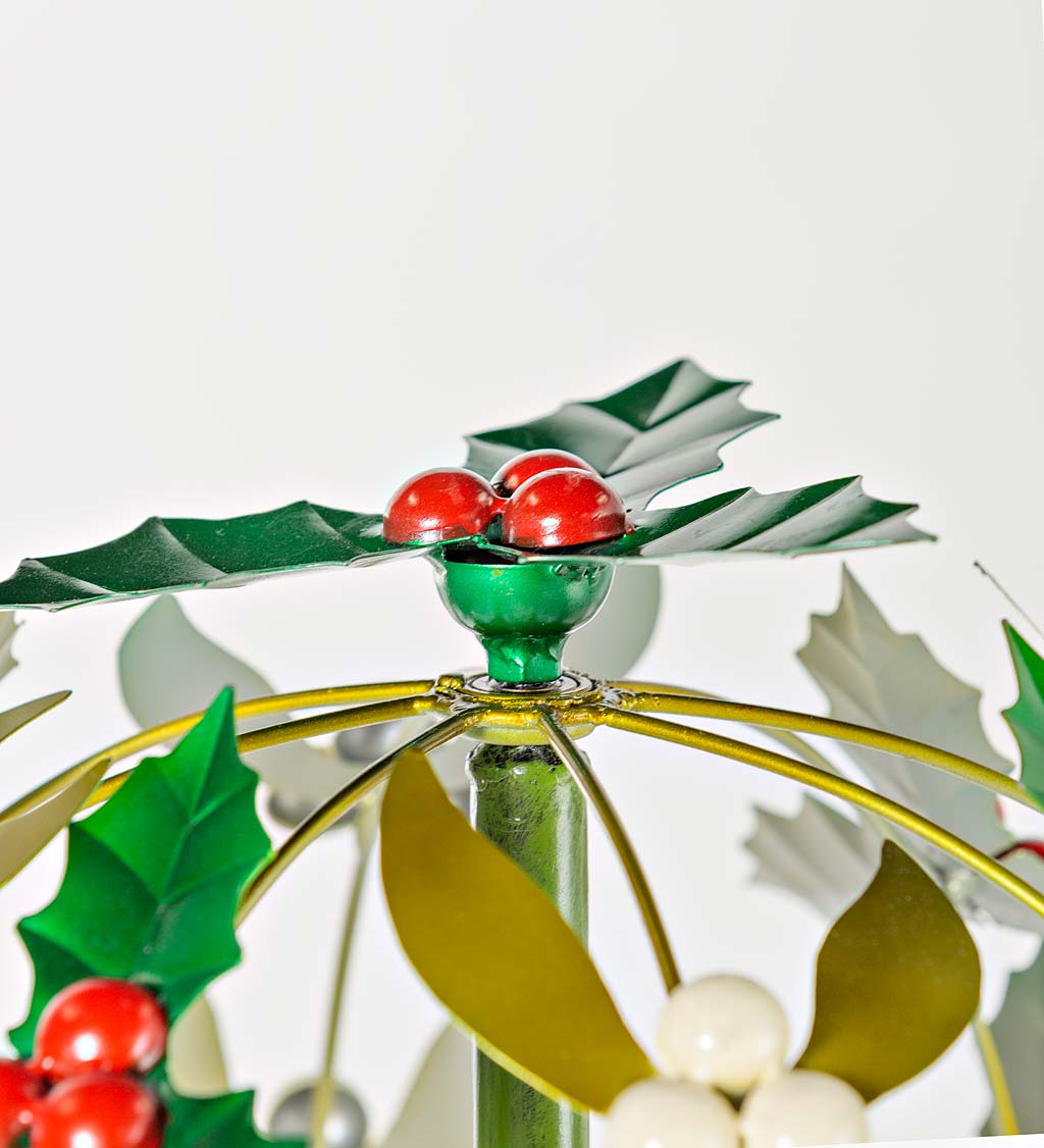 Holly Leaves and Berries Wind Spinner