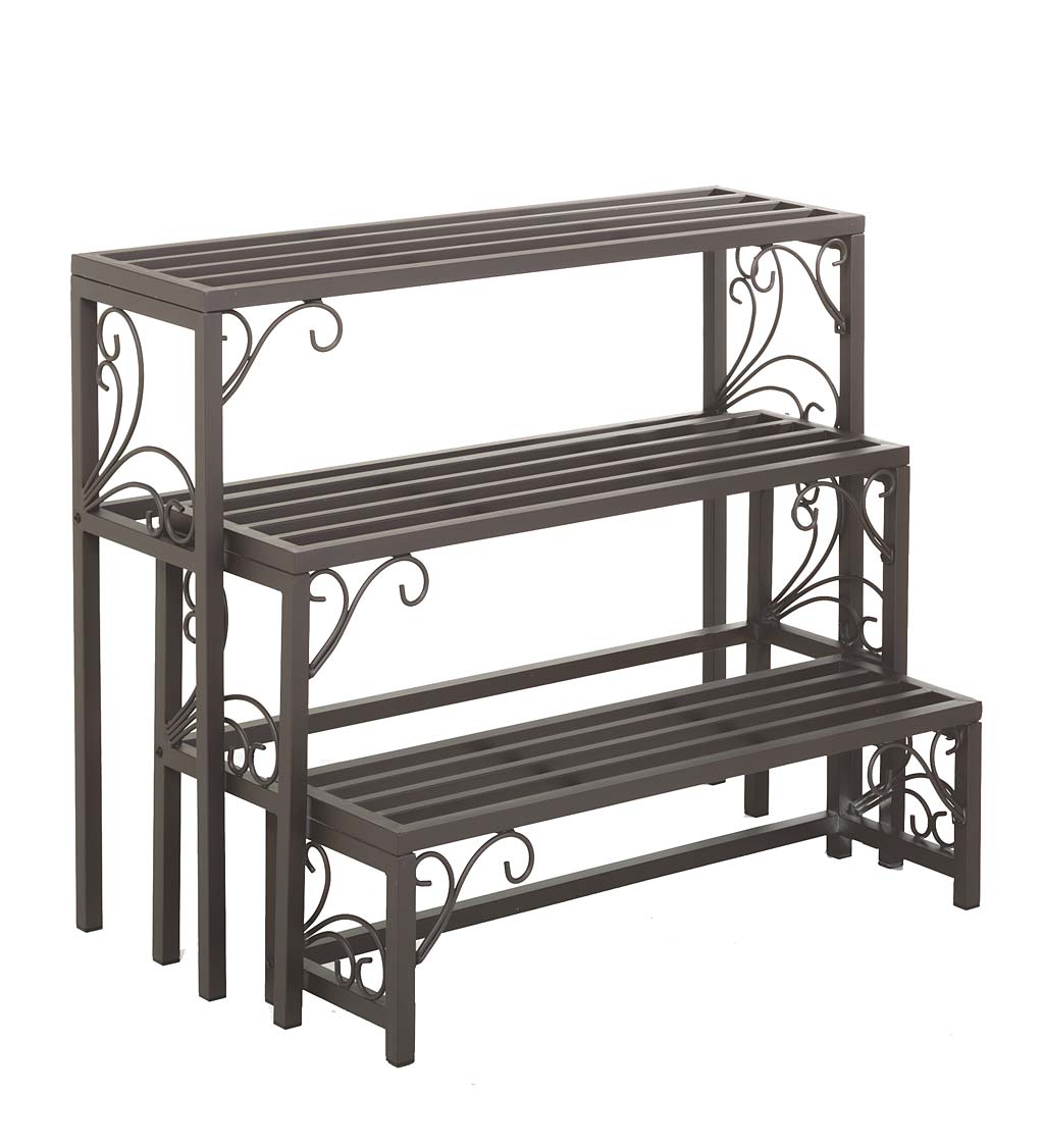 Nesting Metal Plant Stands, Set of Three