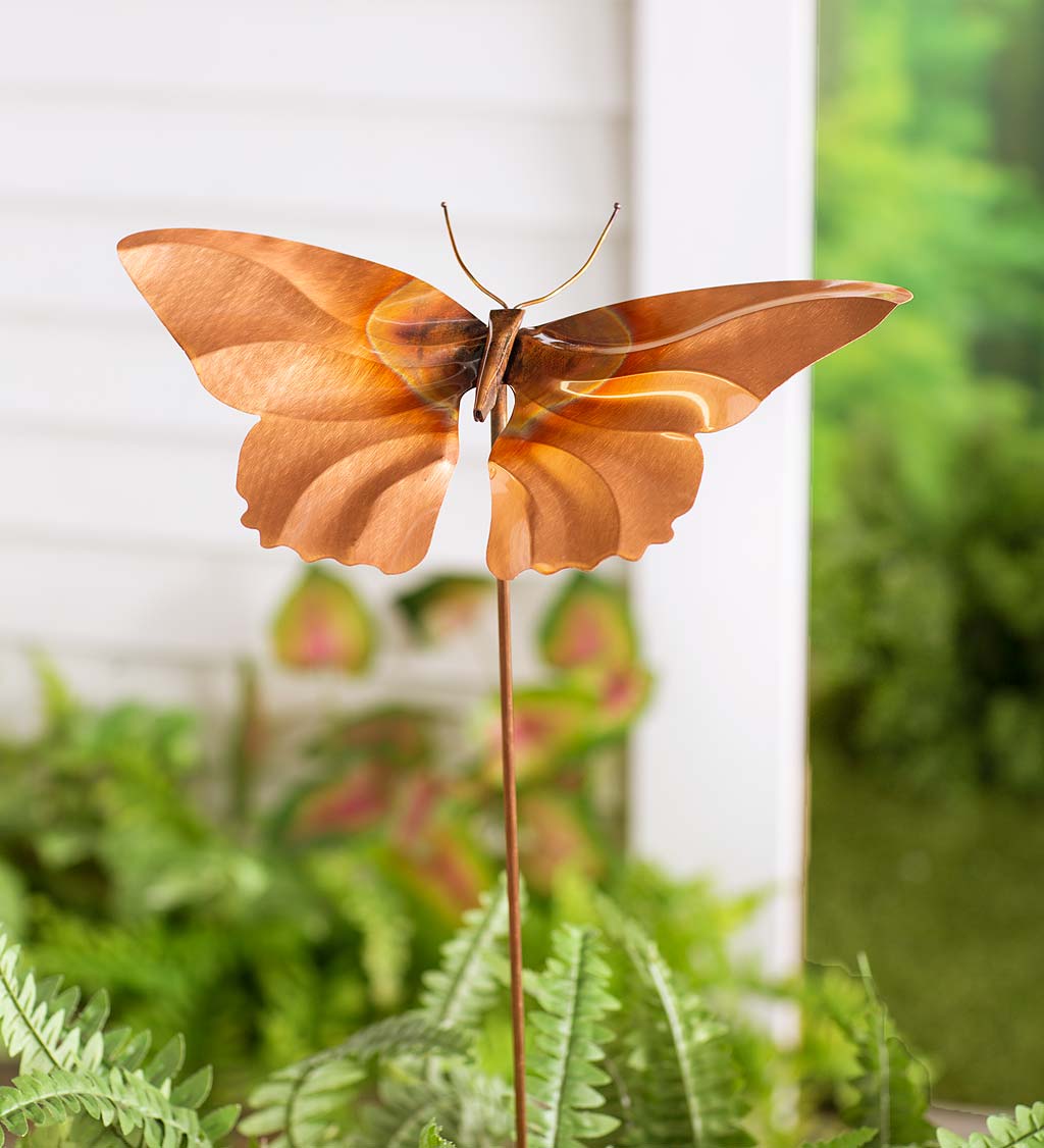Copper Butterfly Garden Stake