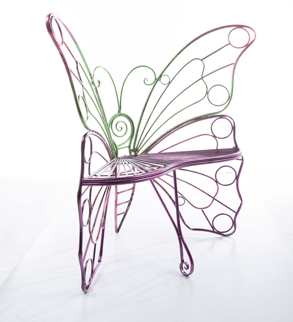 Multi-colored Powder-coated Metal Butterfly Garden Chair