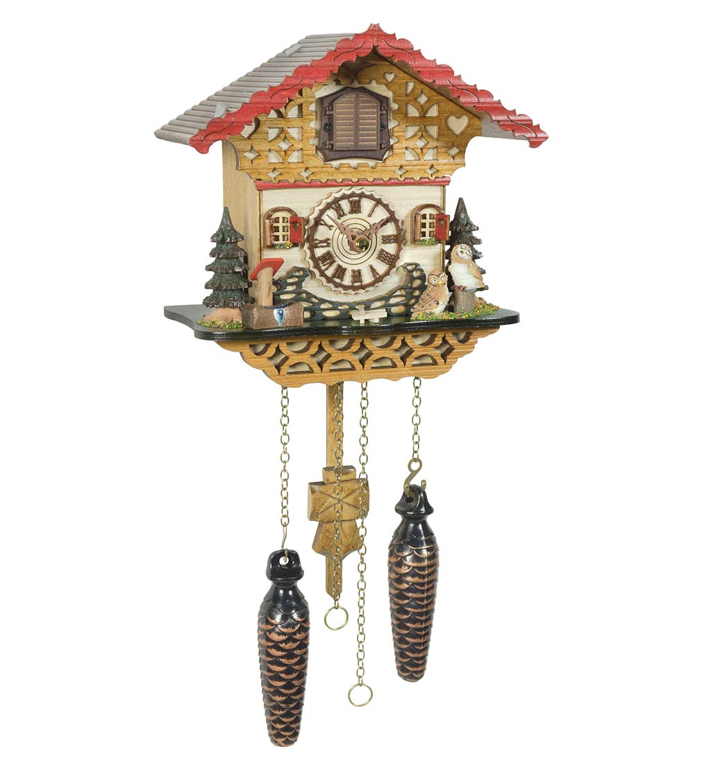 Hermle Hedwig Snowy Owl Wooden Quartz-Movement Cuckoo Clock Handcrafted in Germany
