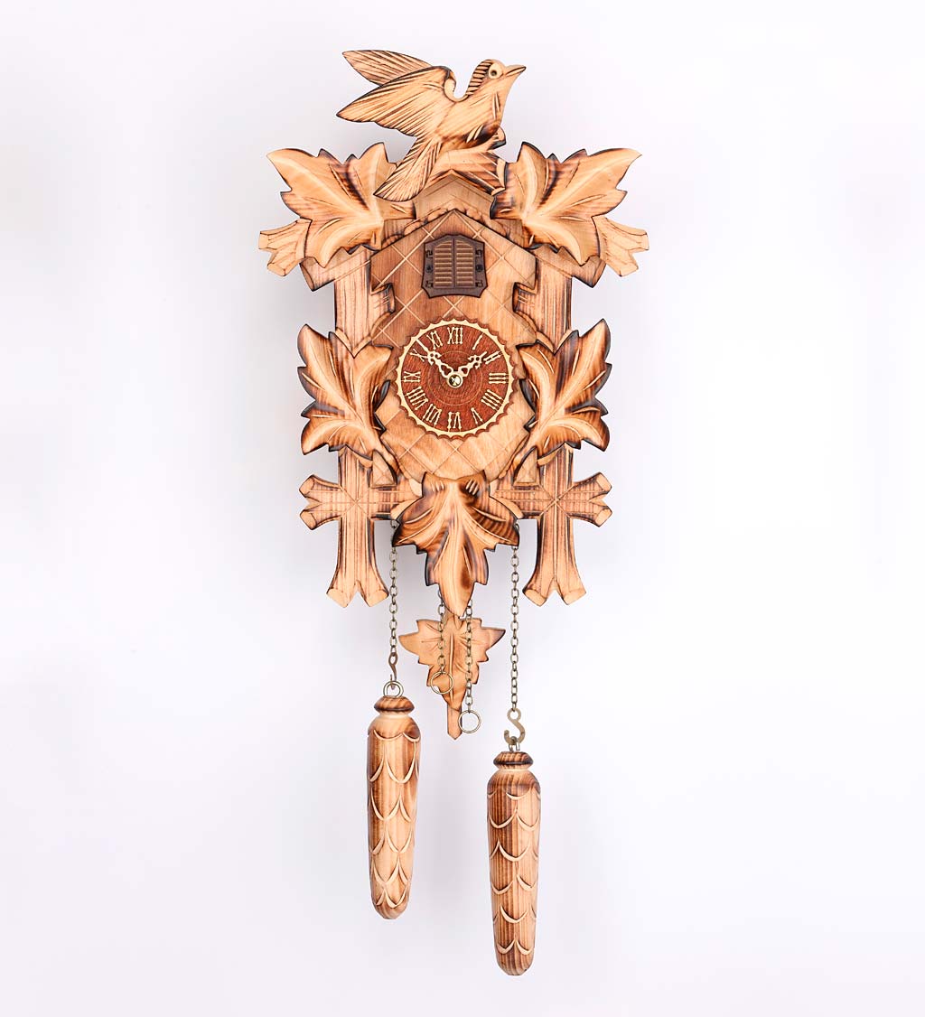 Hermle Silas Wooden Quartz-Movement Cuckoo Clock Handcrafted in Germany