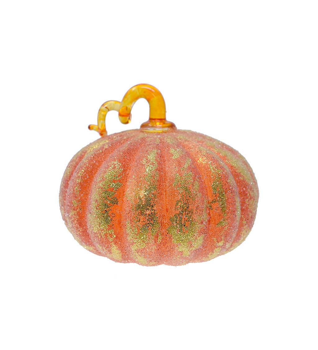 Small Frosted Orange LED Pumpkin