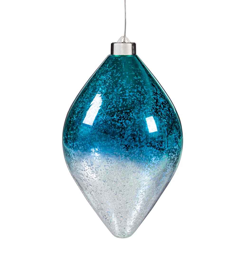 Indoor/Outdoor Lighted Shatterproof Hanging Holiday Ombre Ornaments, Set of 4