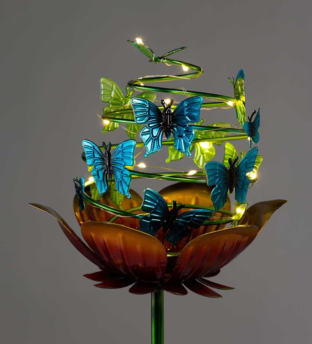 Butterfly Swirl Solar-Powered Garden Stake