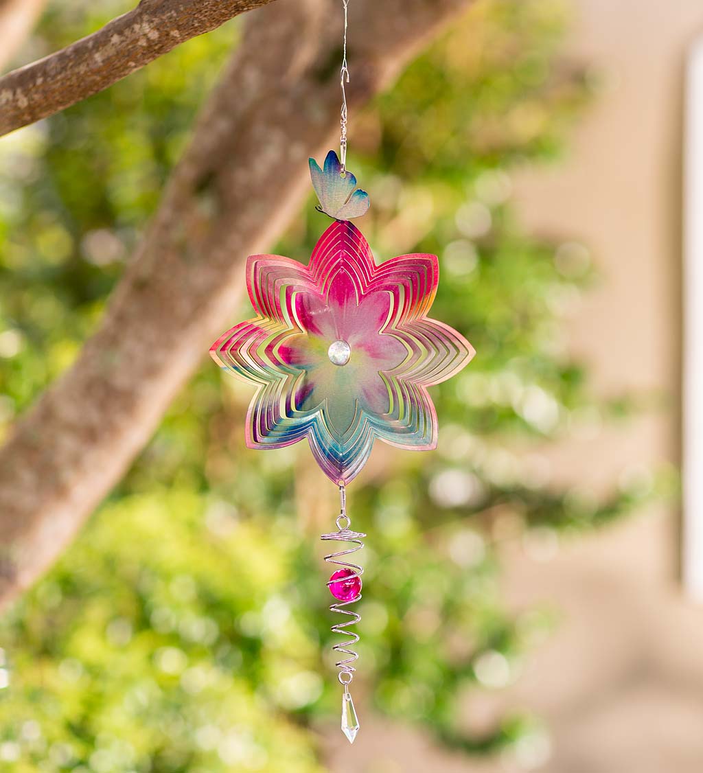 Colorful Perching Butterfly Wind Twirler