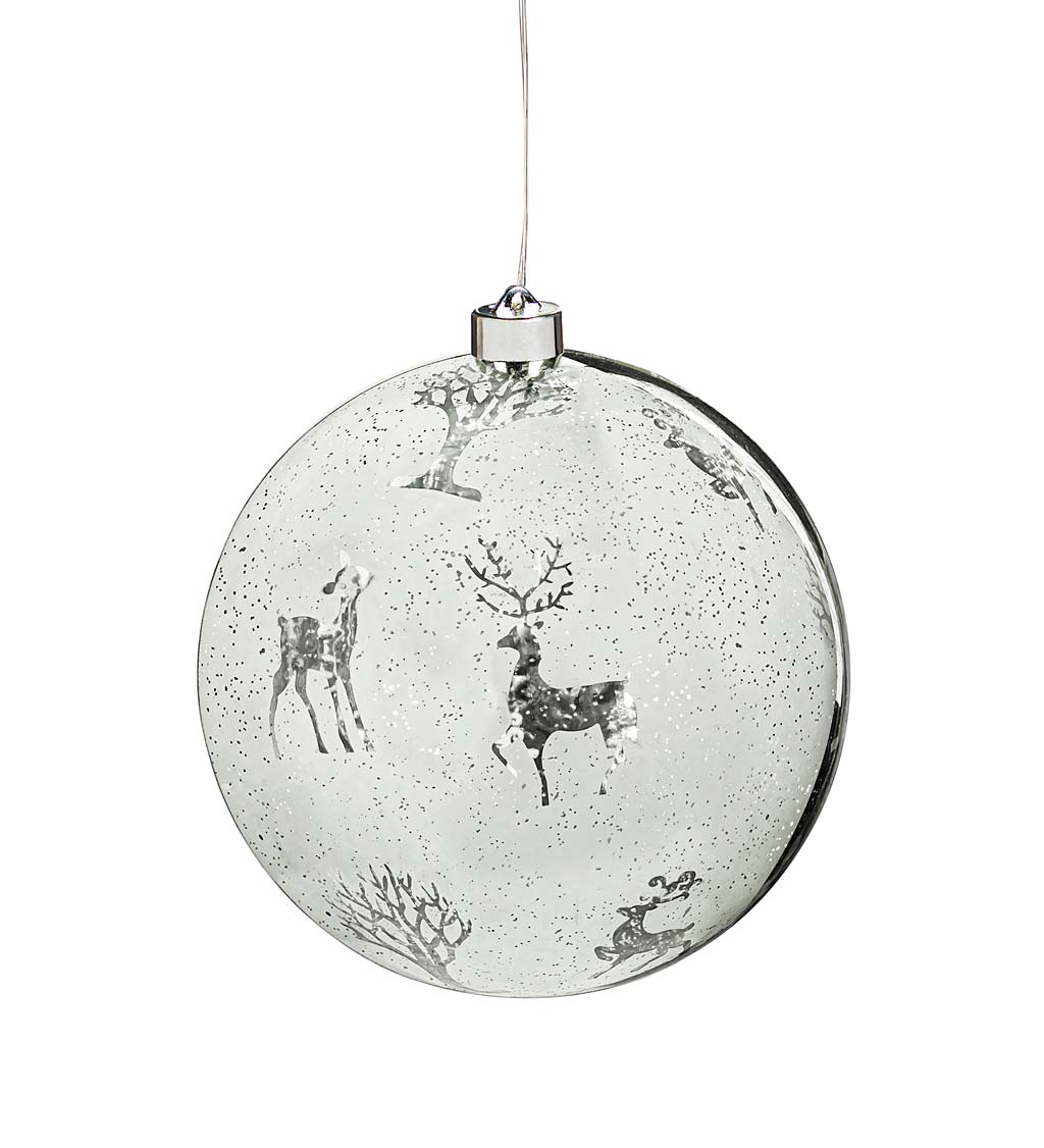 Indoor/Outdoor LED Reindeer Ball Ornaments, Set of 2
