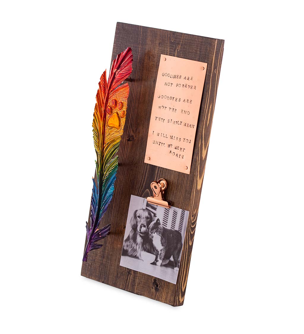Handcrafted Copper Memorial Feather Plaque
