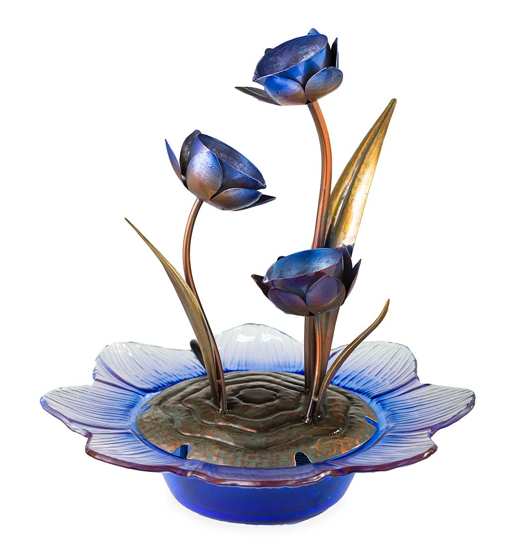 Purple Lily Tabletop Fountain