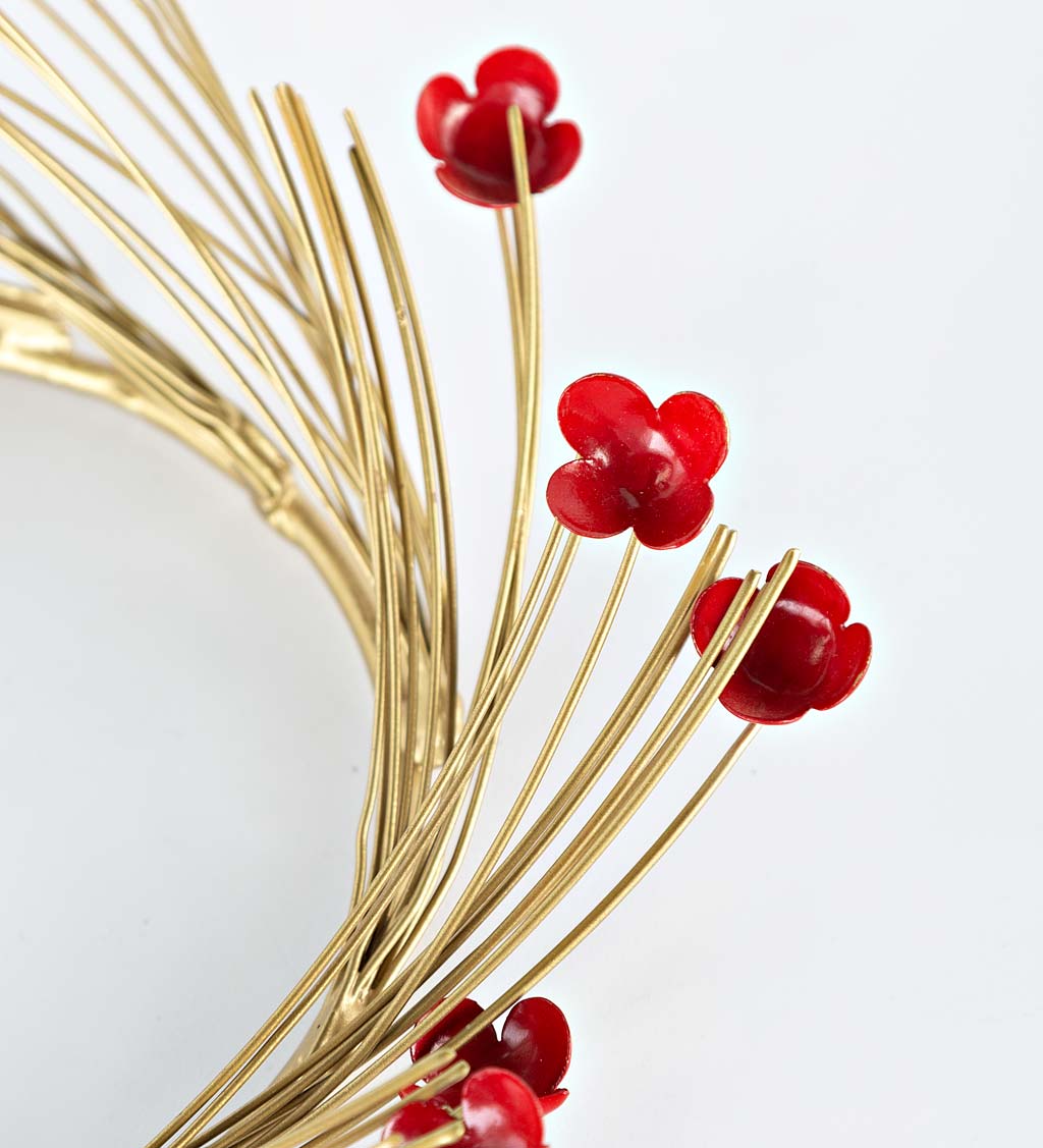 Red Blossom Gold Wreath/Centerpiece