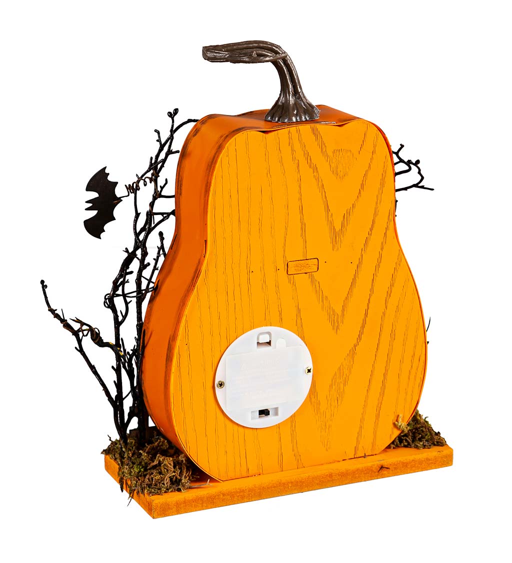 Wooden LED Halloween Haunted Pumpkin House Table Décor