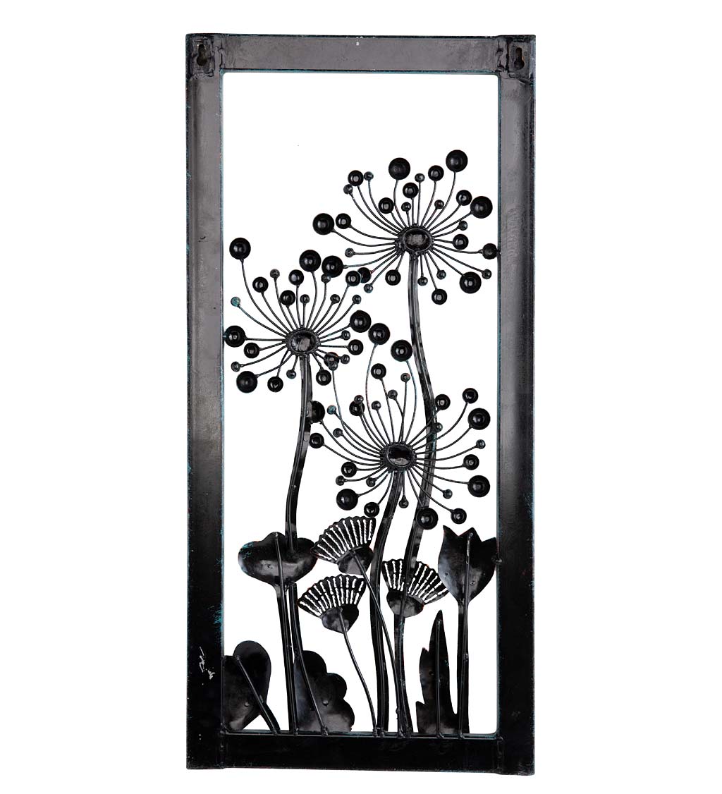 Handcrafted Metal Dandelion Wall Art with Copper-Colored and Patina-Like Finishes