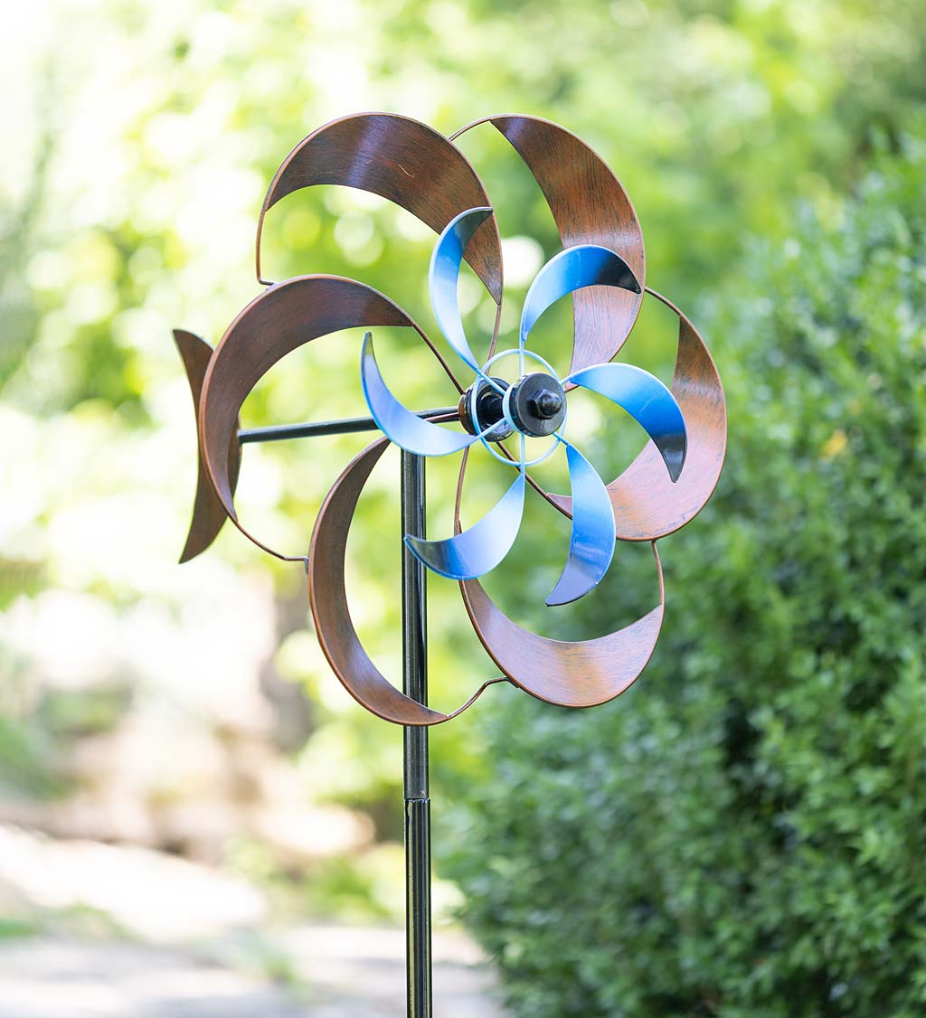 Blue and Copper Swirl Wind Spinner